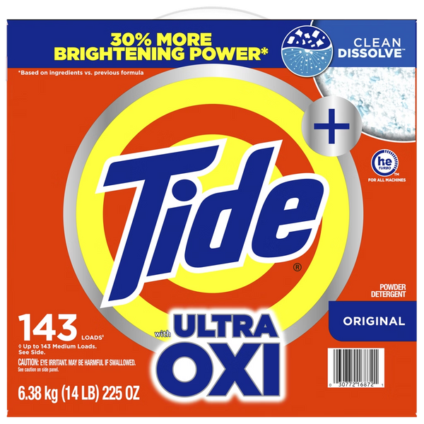 Tide with Ultra OXI Powder Detergent Original 225 oz 14 lb 143 Loads