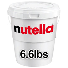 Nutella hazelnut spread in 6.6lb white bucket, premium imported snack