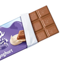 Milka Yoghurt chocolate bar with creamy filling, purple packaging, imported snack treat