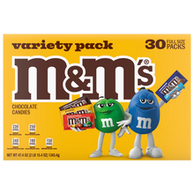 M&M's Variety Pack 30 Full Size Packs, 47.4 oz