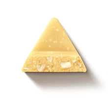 Triangle-shaped white chocolate bar with embedded nuts, premium imported snack
