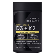 Sports Research Plant-Based D3 + K2 160 Veggie Softgels