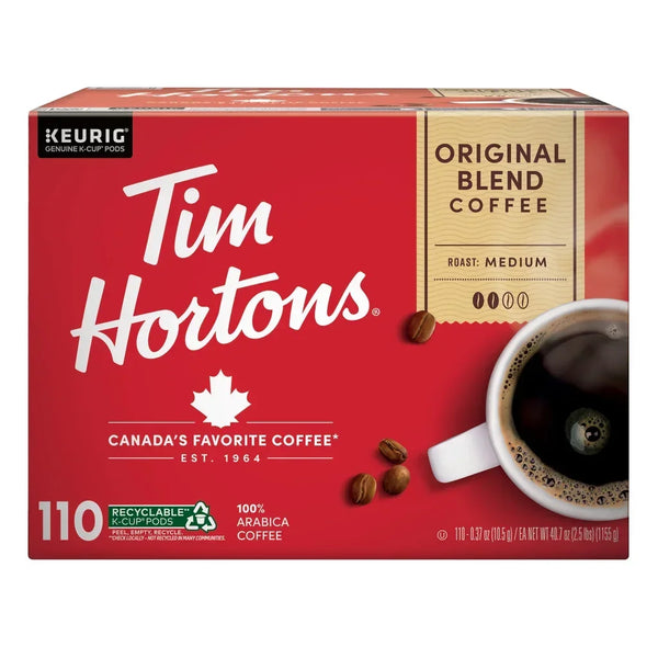 Tim Hortons Original Blend Medium Roast K-Cup Pods, 110 CT (2.5 LBS) - Real Prime Deals