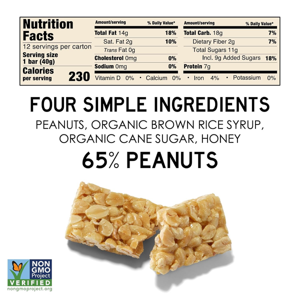 South Forty Peanut Bar Nutrition Facts - 4 Ingredients, Non-GMO Verified