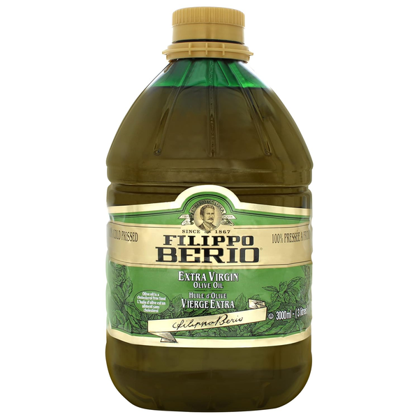 Filippo Berio Extra Virgin Olive Oil 101.4 fl oz (3L) – Cold Pressed, Bulk Size