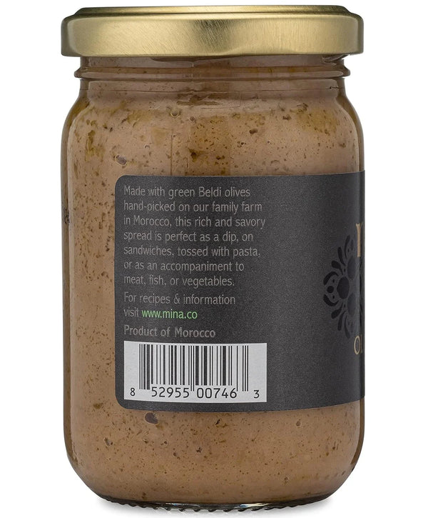 Mina Moroccan Green Olive Spread, 7 oz Glass Jar, 3-Ingredient
