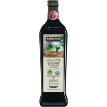 Bottle of organic balsamic vinegar of Modena with certification labels