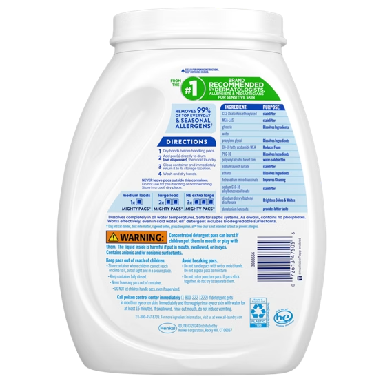 all Free Clear Mighty Pacs PLUS+ Laundry Detergent Pacs 118 ct