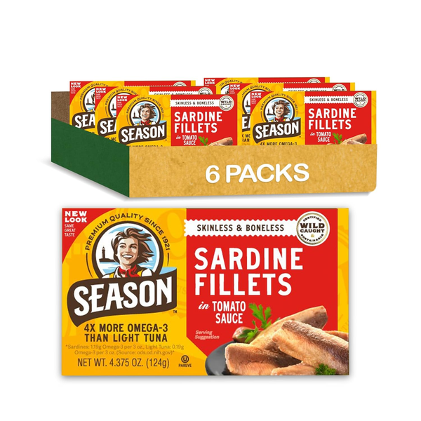 Filets de sardines sans peau et sans arêtes Season Brand à la sauce tomate – 124 g