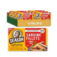 Season Brand Skinless & Boneless Sardine Fillets in Tomato Sauce – 4.375 oz