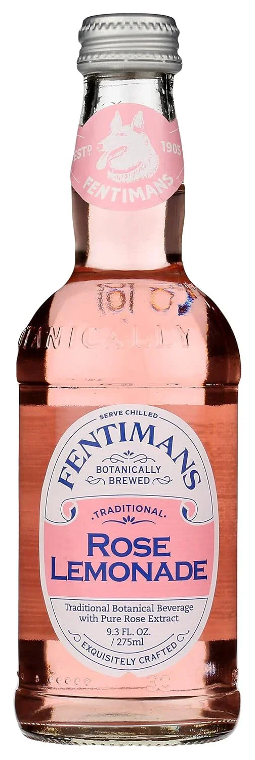 Fentimans Traditional Rose Lemonade, 9.3 fl oz (275mL) Glass Bottle, Botanically Brewed