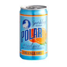Polar Orange Dry, Sparkling Beverage with Real Juice, 12 fl oz Cans