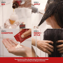 Kirkland Signature Organic Ghee jar with USDA Organic label, shown in hair care application steps