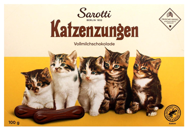 Sarotti Katzenzungen Whole Milk Chocolate 100g | Berlin 1852, 20 Pieces