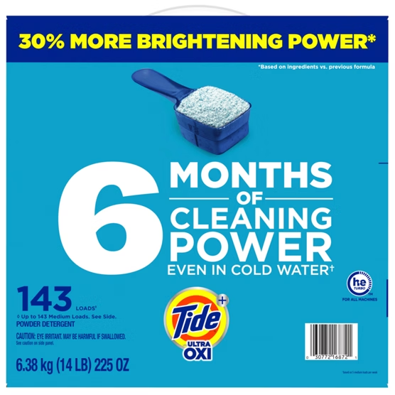 Tide with Ultra OXI Powder Detergent Original 225 oz 14 lb 143 Loads