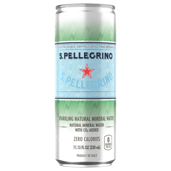S.Pellegrino Sparkling Natural Mineral Water, 330mL Slim Cans
