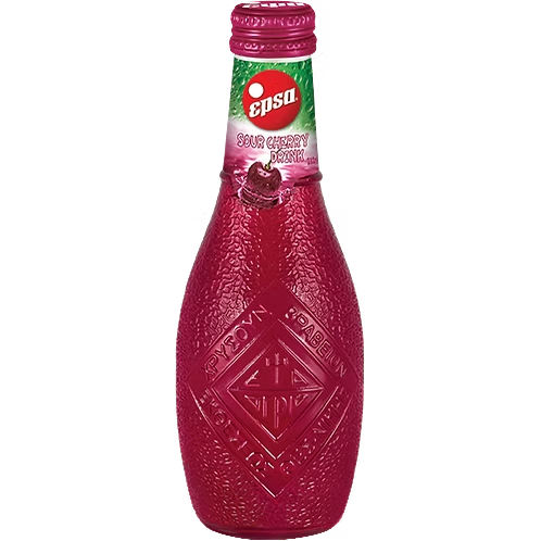 EPSA Sour Cherry Drink, Greek Still Sour Cherry Juice Beverage, 7.85 fl oz (232ml) Glass Bottle