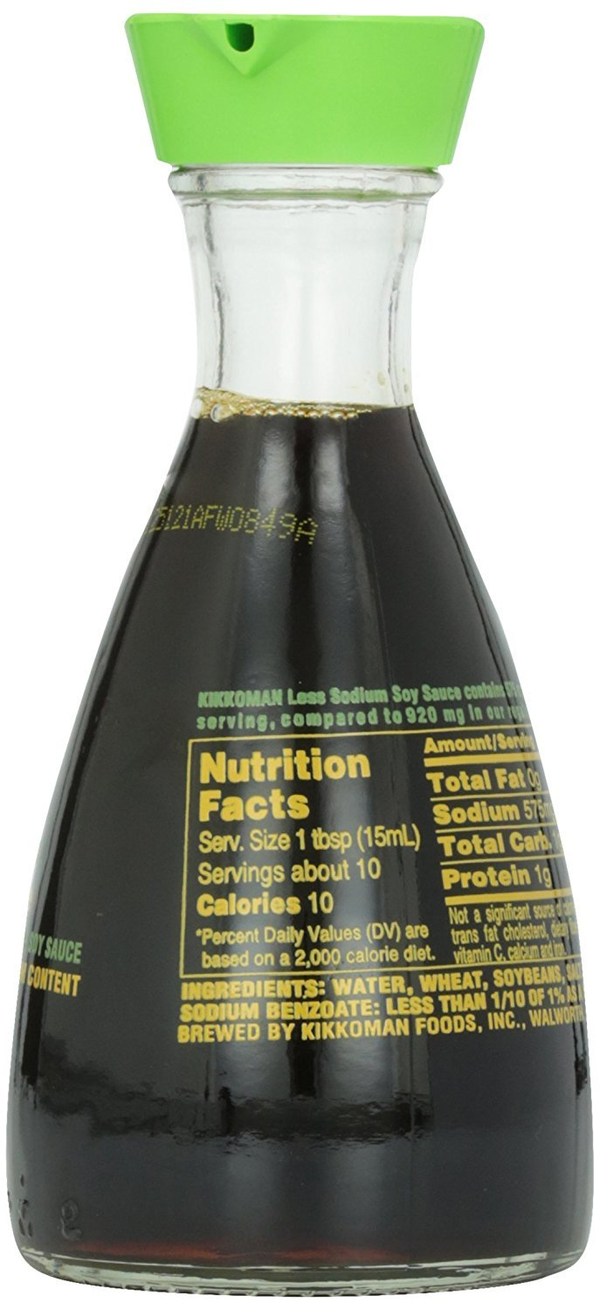 Kikkoman Less Sodium Soy Sauce 5 fl oz — Naturally Brewed, 37% Less Sodium
