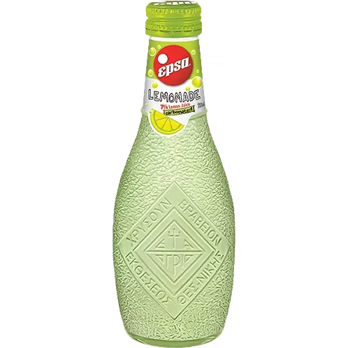 EPSA Lemonade, Sparkling Greek Lemon Soda with 7% Real Juice, 7.85 fl oz (232ml) Glass Bottle