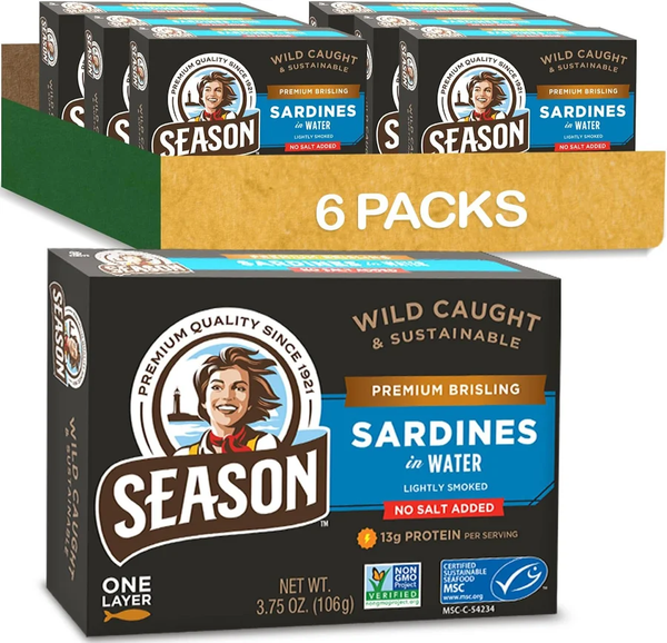 Sardines Sprats Premium Season dans l'eau sans sel ajouté - 106 g