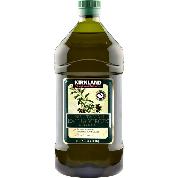Kirkland Signature 100% Italian Extra Virgin Olive Oil 2L (67.6 fl oz) – Cold Extracted, Kosher