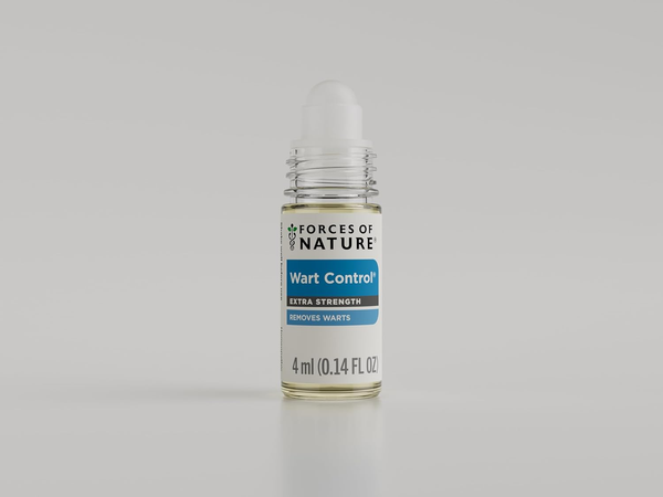Forces of Nature Wart Control extra strength treatment roll-on bottle on white background