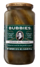 Bubbies Kosher Dill Pickles, 33 fl oz (1.03 QT / 976mL), Fermented, Non-GMO, Gluten Free