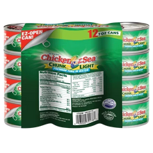 Pack of 12 Chicken of the Sea Chunk Light Tuna in water cans, grocery seafood product