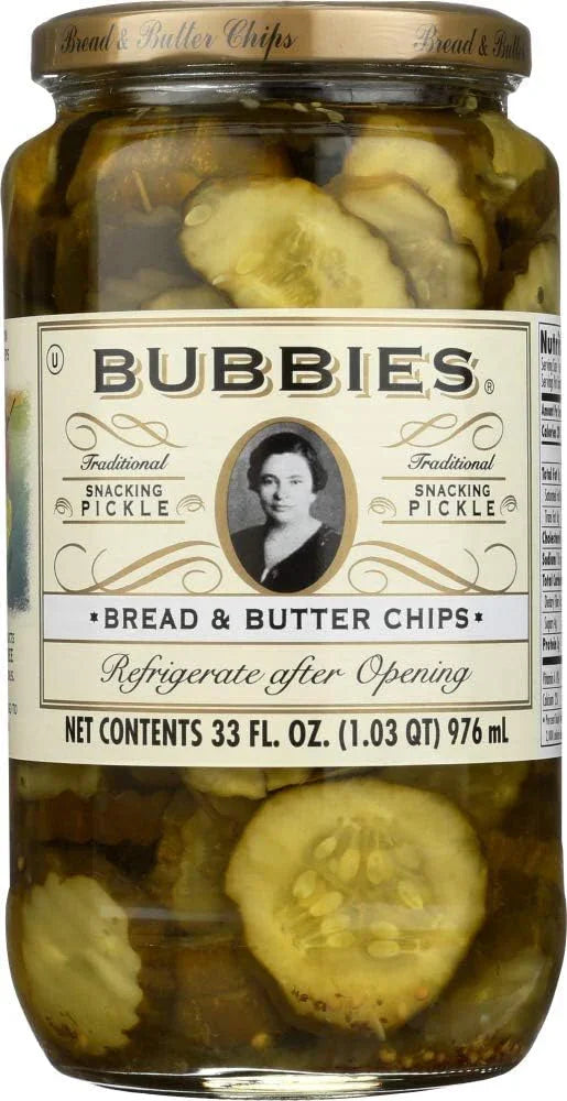 Cornichons Bread & Butter Bubbies, 936 g – Cornichons tranches aigres-doux, recette traditionnelle