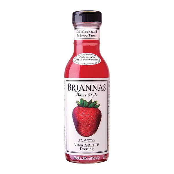 Briannas Home Style Blush Wine Vinaigrette Dressing, 12 fl oz (355mL), Gluten Free, Vegan