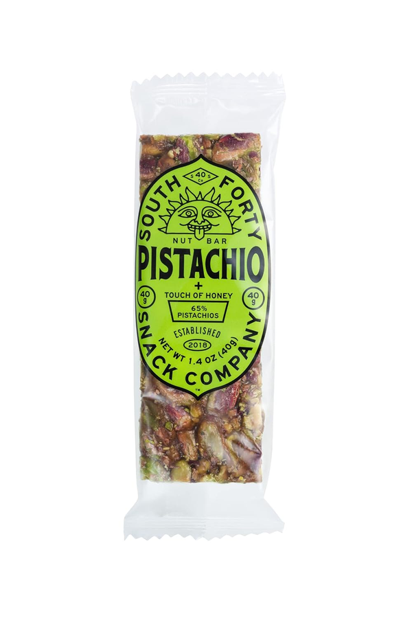 South Forty Pistachio Nut Bar 1.4 oz - 65% Pistachios, Touch of Honey