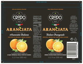 Fonti di Crodo Aranciata Italian Orangeade, 330ml can with real orange pulp, natural flavors, no added color or preservatives