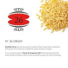 N° 26 Orzo pasta grains, rice-shaped Italian pasta for soups and quick recipes, Pasta di Gragnano IGP