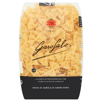 Garofalo farfalle pasta, 500g, premium imported Italian pasta made from durum wheat semolina
