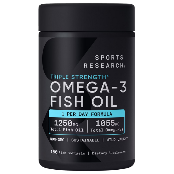 Sports Research Triple Strength Omega-3 Fish Oil 150 Softgels