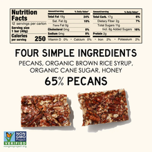 South Forty Pecan Bar Nutrition Facts - 4 Ingredients, Non-GMO Verified, 65% Pecans