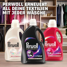Perwoll laundry detergent for colors, black, and whites — renew textiles with every wash