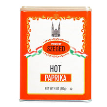 Hot Paprika spice tin, Pride of Szeged, 4 oz, imported Hungarian seasoning for cooking
