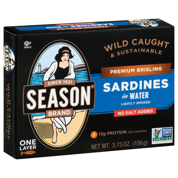 Sardines Sprats Premium Season dans l'eau sans sel ajouté - 106 g