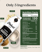 Elmhurst Cashew Barista Edition Plant-Based Milk, Only 5 Ingredients, Dairy Free, Non GMO, 32 fl oz (946ml)