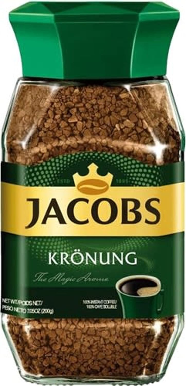 Jacobs Krönung Instant Coffee, The Magic Aroma, 100% Instant Coffee, 7.05 oz (200g) Glass Jar, Made in Germany