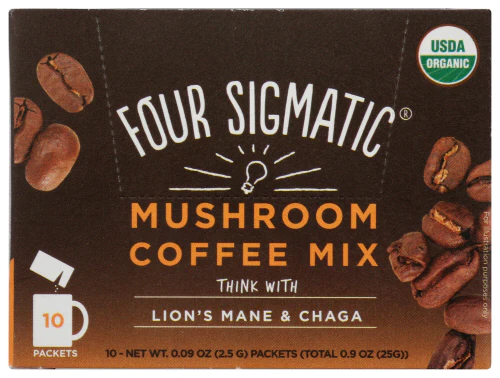 Four Sigmatic Mushroom Coffee Mix Lion's Mane & Chaga 10 Packets — USDA Organic