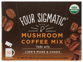 Four Sigmatic Mushroom Coffee Mix Lion's Mane & Chaga 10 Packets — USDA Organic