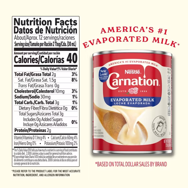 Carnation Evaporated Milk by Nestle, 12 fl oz Can — America's #1