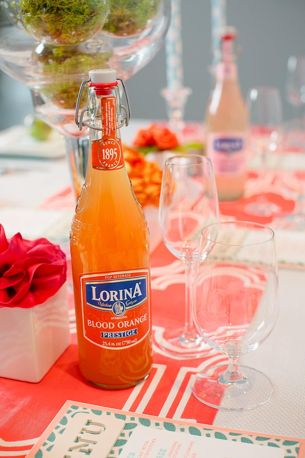 Lorina Blood Orange Naturally Flavored Sparkling Soda, 25.4 fl oz (750mL), Prestige Collection, Gluten-Free, Since 1895