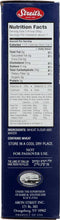 Streit's matzo box nutrition facts, ingredients, and kosher certification details on blue packaging