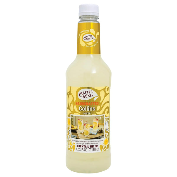 Master of Mixes Handcrafted Collins Cocktail Mixer, 1L (33.8 fl oz), Non-GMO, Gluten Free