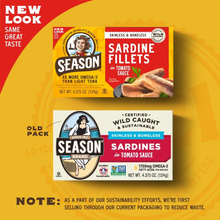 Season Brand Skinless & Boneless Sardine Fillets in Tomato Sauce – 4.375 oz