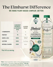 Elmhurst unsweetened coconut & cashew milk, plant-based dairy alternative with only 4 ingredients, dairy-free, non-GMO