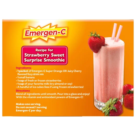 Emergen-C 1,000mg Vitamin C 120 Packets | Super Orange & Juicy Cherry